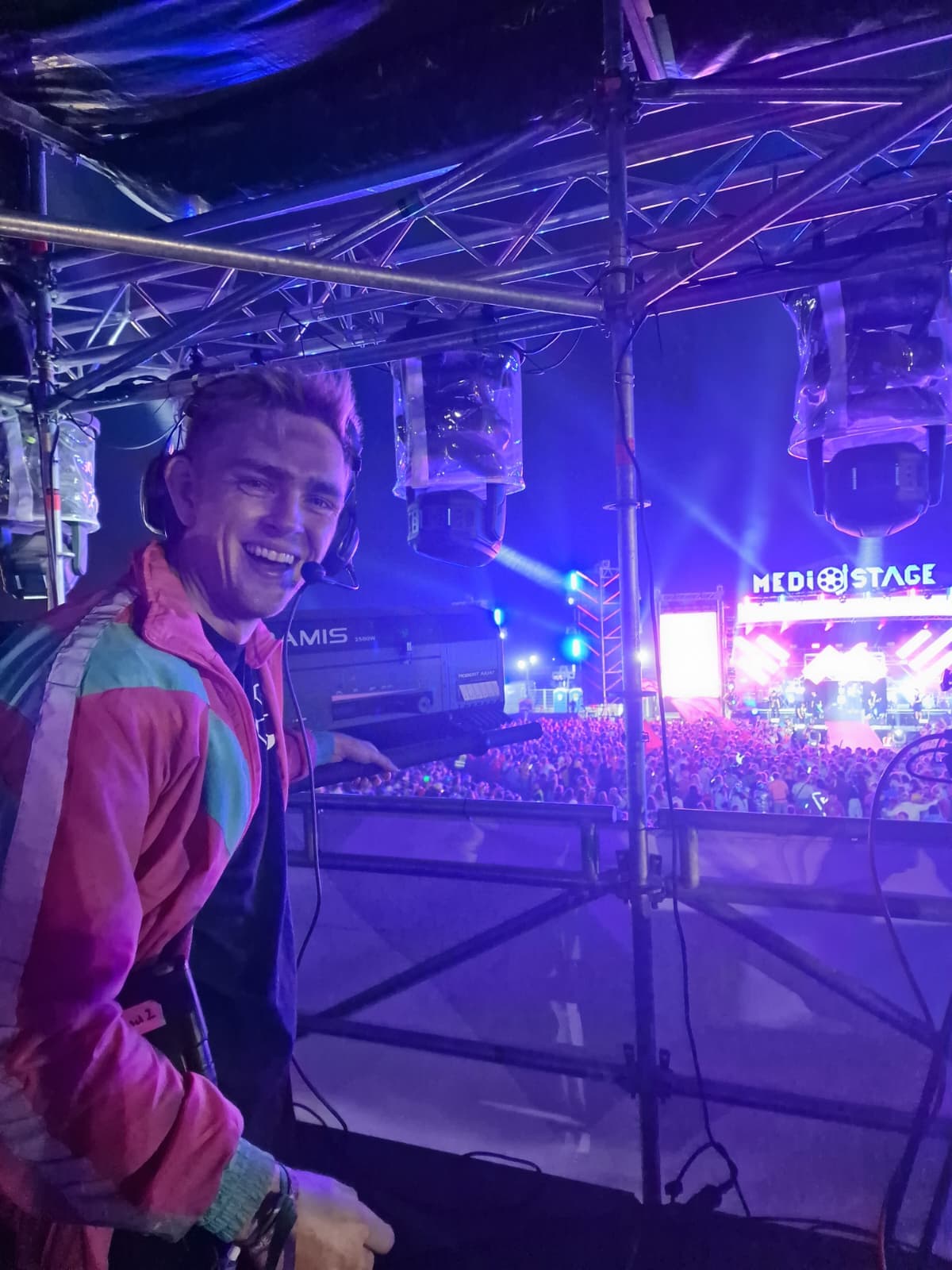 Erik backstage at an event